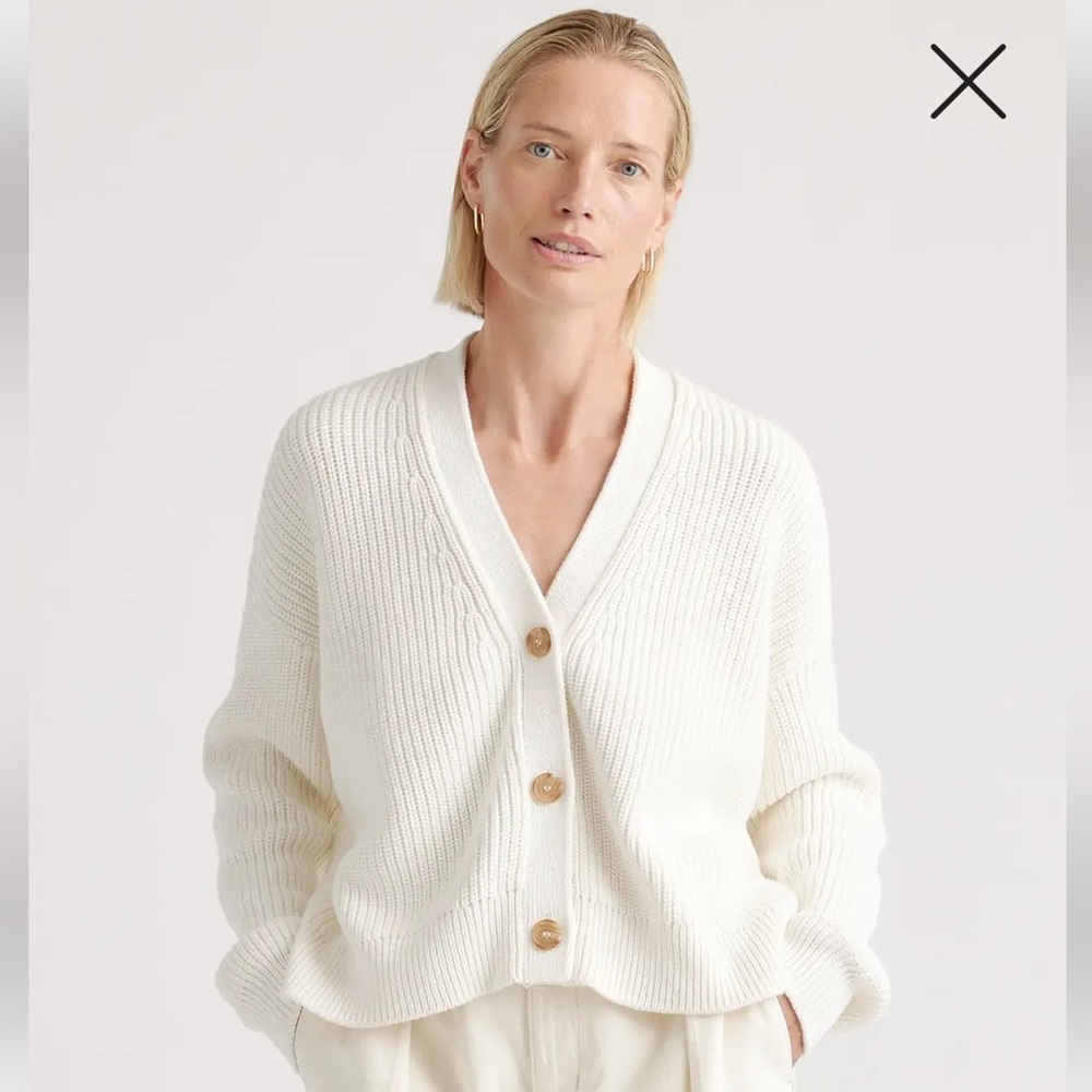 Banana Republic White Cardigan Sweater